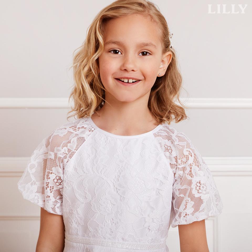 Kommunionkleid mit Puff-Ärmeln